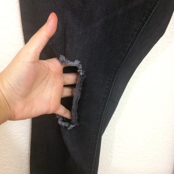 Indigo Rein Skinny Jeans Midrise Destroyed Black - Picture 8 of 15